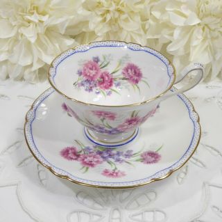Shelley Tea Cup And Saucer Set,  Shelley Pink Carnation Teacup,  1950 