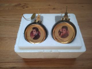 Set Of 2 Elvis Presley Collectible Christmas Ornaments - Classic Collectors