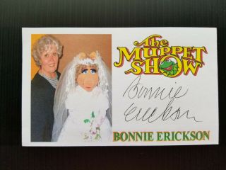 " The Muppet Show " Bonnie Erickson Miss Piggy Designer Autographed 3x5 Index Card