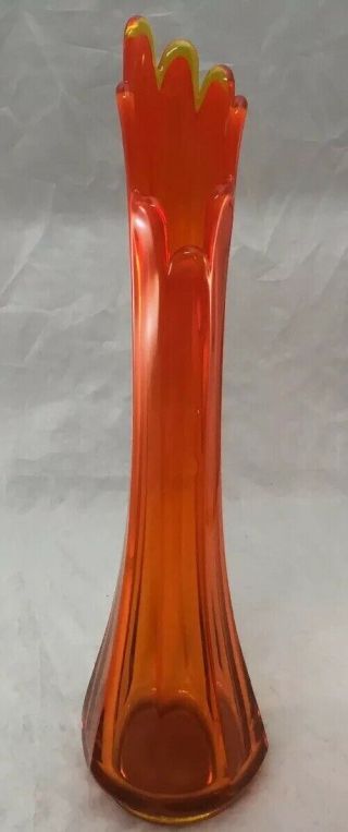 Vintage Amberina Swung Art Glass Vase 15 5/8”