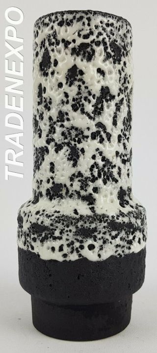 Vintage 60 - 70s Jopeko Keramik Black/white Vase West German Pottery Fat Lava Era