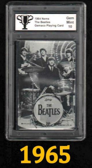 Vintage 1965 The Beatles (1964 Nems) Playing Card Graded Asg 10