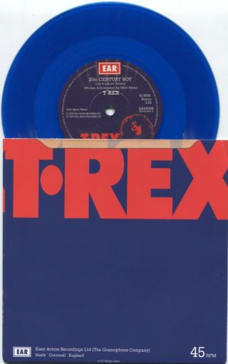 Marc Bolan / T.  Rex : 20th Century Boy / Midnight - 7 " Blue Vinyl Single