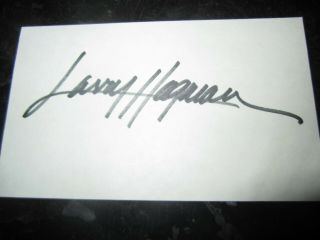 Larry Hagman Signed 3x5 Card Cut I Dream Of Jeannie Dallas J R Ewing