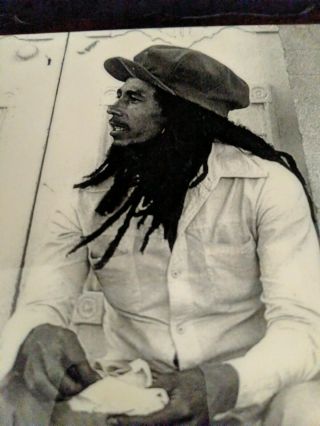 Bob Marley Wood Wall Plaque Decor Black/White Photo Art Jamaica Reggae 2