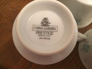 Prestige CHINA GARDEN Jian Shiang Set of 5 Coffee / Tea Cups and Saucers 8