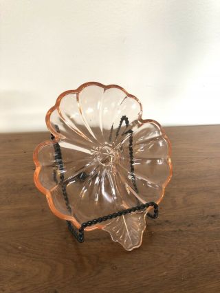 Vintage Pink Queen Mary Depression Glass Nut Candy Serving Bowl Plate Dish Tray