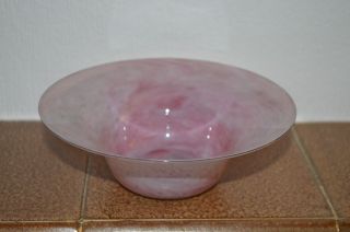 Vintage Art Deco Nazeing Glass Pink Clouded Glass Vase Bowl