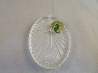Waterford Crystal 2000 A.  D.  Cross Christmas Ornament With Made In Ireland Tag