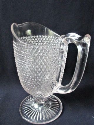 Antique Eapg Glass Star Rosetted Snowflake Cream Pitcher Mckee Bros.