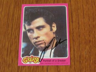 John Travolta Autograph Signed Card Grease
