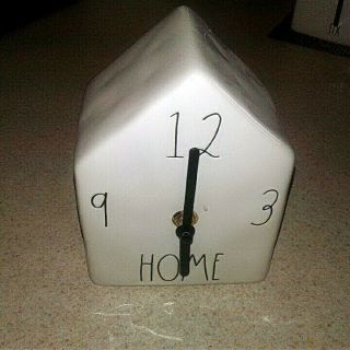 Rae Dunn Home Clock Ceramic Birdhouse Home