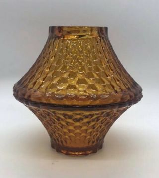 Fairy Lamp Light Vintage Amber Indiana Glass Honeycomb Retro Home Decor