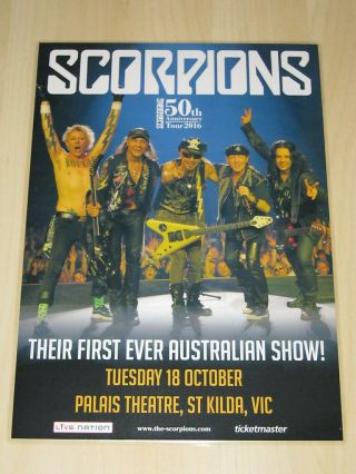 Scorpions - 2016 50th Anniversary Tour - Australia - Laminated Tour Poster
