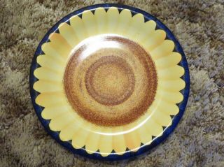 Euc Carol Endres Pure Art Porcelain Plate Sunflower Pattern 10 - 3/4 " Yellow Blue