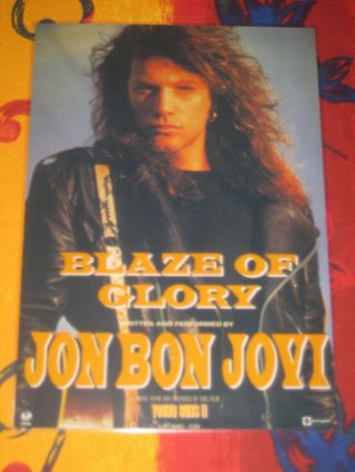 Jon Bon Jovi - Blaze Of Glory - Young Guns Ii - Laminated Promo Poster