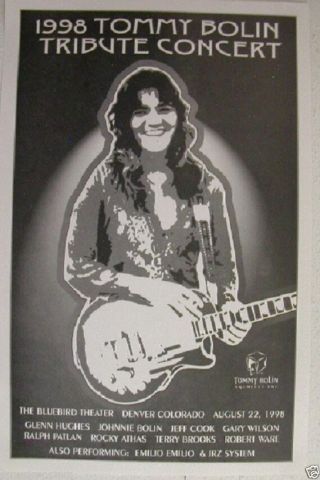 Tommy Bolin 1998 Denver Tribute Concert Poster - Deep Purple,  The James Gang,  Zephyr