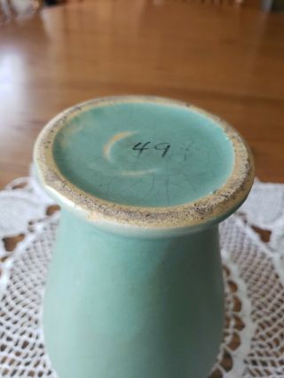 Antique Art Crafts Pottery Matte Green Vase Zanesville Mccoy Roseville Brush 6