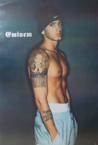 Eminem " Shirtless Showing His Tattoos " Poster From Thailand - Rap /hip Hop Music