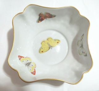 Limoges Butterfly Bowl Dish Square B&co Bernardaud Porcelain