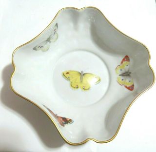 Limoges Butterfly Bowl Dish Square B&Co Bernardaud Porcelain 6