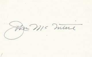 John Mcintire Signed 3x5 Index Card Movie Tv Western Actor Autographd D.  1991