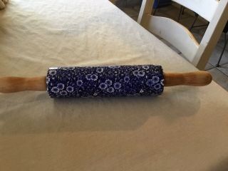 Royal Crownford Blue Calico Rolling Pin Staffordshire England