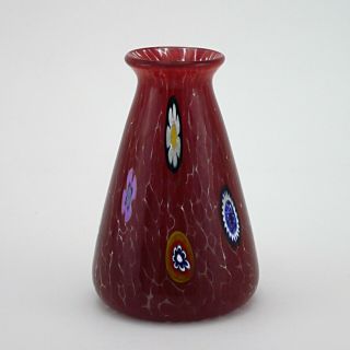 Antica Murrina Murano Millefiori Studio Glass Red Vase - 12.  5cm/5 