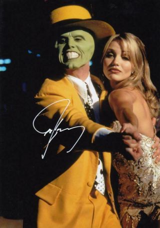Jim Carrey Signed Autograph 8.  5x11 Photo / (the Mask)