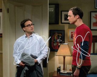 Johnny Galecki & Jim Parsons Big Bang Theory Signed 8x10 Photo