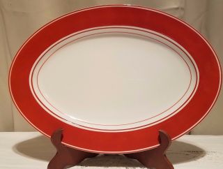 Vintage Fitz & Floyd Terra Cotta (orange Red) Rondelet Platter 14 " X 10 "