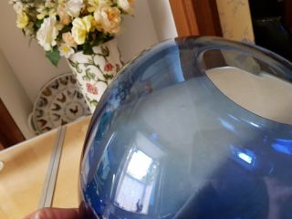 Mid Century Blue Glass Apothecary Bon Bon Jar Lidded Italian Empoli 60s chemist 5