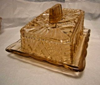 Vintage Pink Elegant Glass Butter/Cheese Dish w/slanted lid 2