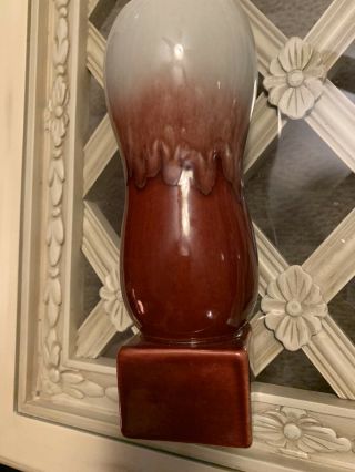 Red Wing Pottery Luster Burgundy & Gray Vase 2306