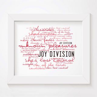 `zephyr` Joy Division Art Print Typography Album Lyrics Signed Numbered Poster