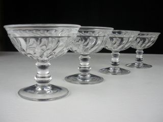 Fostoria Colony Sherbet Glasses Set 4,  Vintage Elegant Swirl Low Champagne Coupe