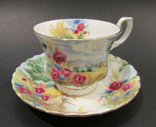 Vintage Royal Albert Teacup And Saucer Country Scenes - Harvest Song
