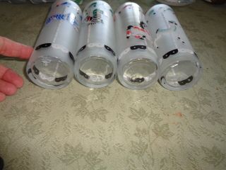 4 Vintage Libby Iced Tea Collins Glasses Frosted Carousel Circus Animal EUC 2