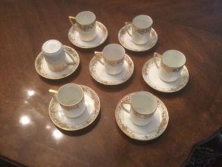 Antique Noritake Christmas Ball 175 Double Expresso Cup And Saucer Rare Find