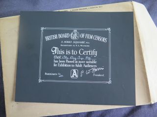 British Bbfc Film Certification Card The Big Tip Off 1955 Richard Conte