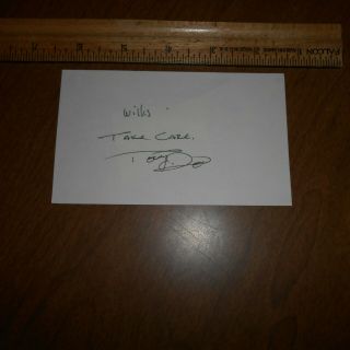 Tony Dow Is An American Film Producer Direct Actor Hand Signed 5 X 3 Index Card