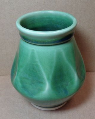 Ben Owen Iii North Carolina Green Pottery Jar Vase 2000