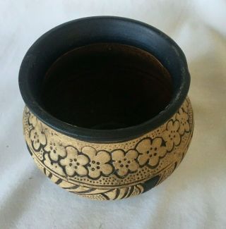 Vintage Weller Pottery Bowl Pot Vase Claywood Flowers Burntwood Arts & Crafts 5