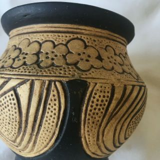 Vintage Weller Pottery Bowl Pot Vase Claywood Flowers Burntwood Arts & Crafts 8