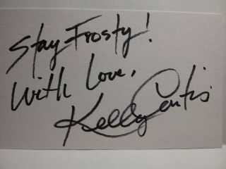 Kelly Curtis Hand Signed Autograph 3x5 Index Card - Jamie Lee,  Janet Leigh