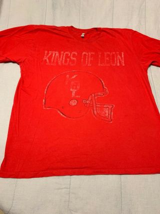 Vintage Kings Of Leon Followill Retro Football Helmet Xl Red T - Shirt Oklahoma