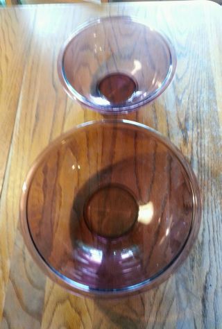 Cranberry Pyrex Visions 4.  0 L & 2.  5 L Glass Mixing Nesting Bowls