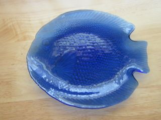 Arcoroc France Cobalt Blue Fish Plate
