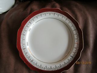 Set Of 5 - Stetson Usa Dinner Plates 10 " Queen Anne - 22kt Gold Trim -