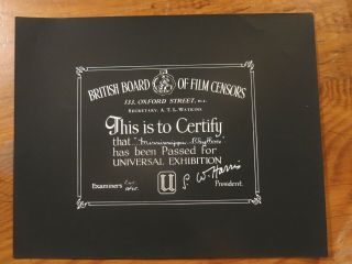 British Bbfc Film Certification Card Mississippi Rhythm 1949 Jimmie Davis